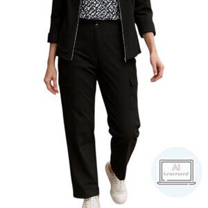 Chicos Zenergy Neema Georgina Pants Black Stretch Cargo Pocket Size 2.5 S | L